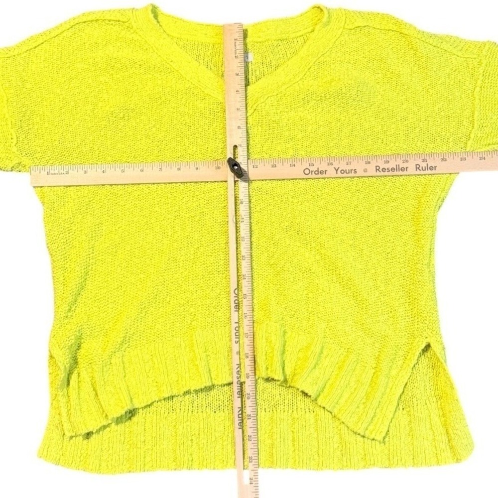Pilcro Anthropologie Womens Textured Sweater S Yellow Neon Slouchy Oversized - Picture 5 of 7